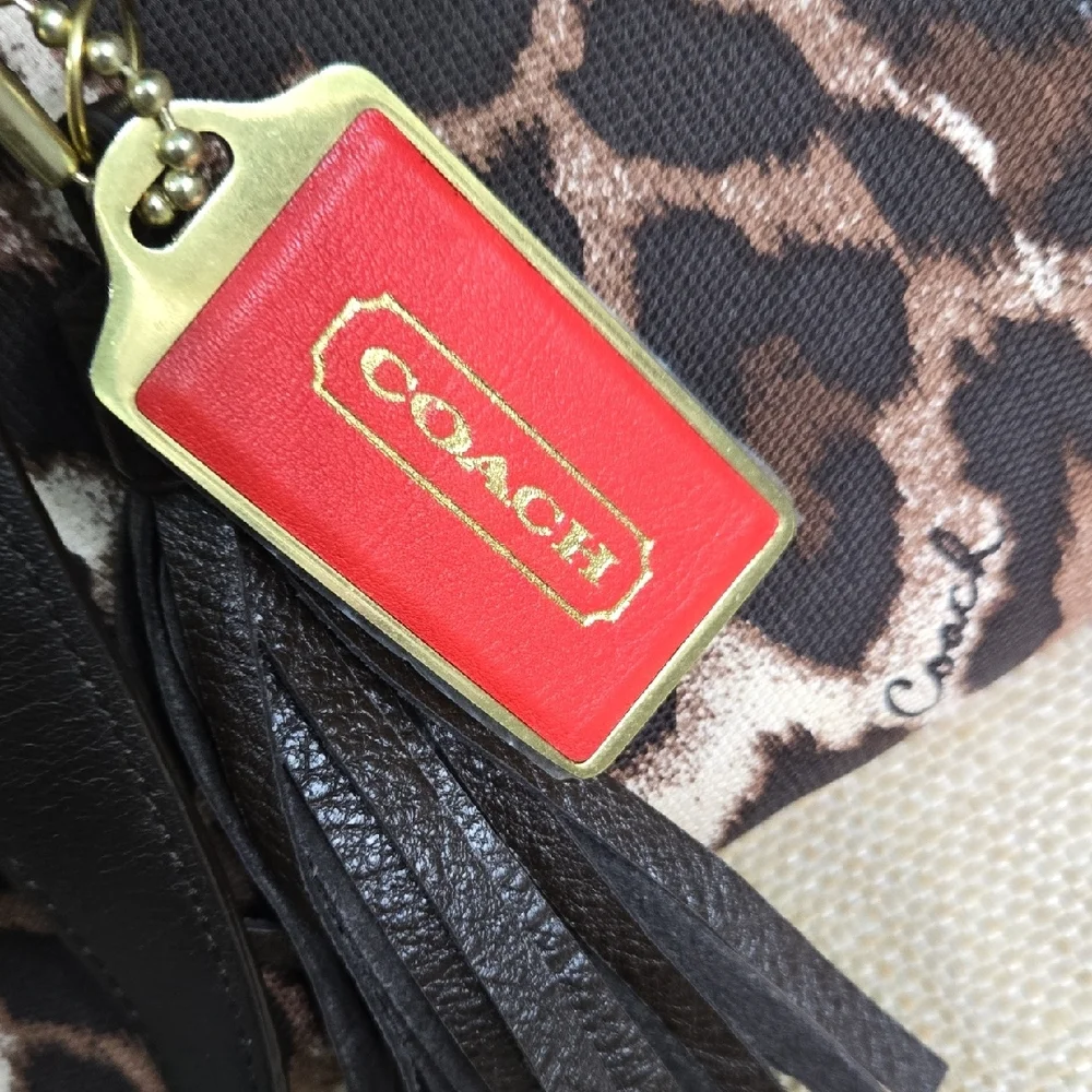 Coach Brown Leopard Print Shoulder Bag, large & Beautiful